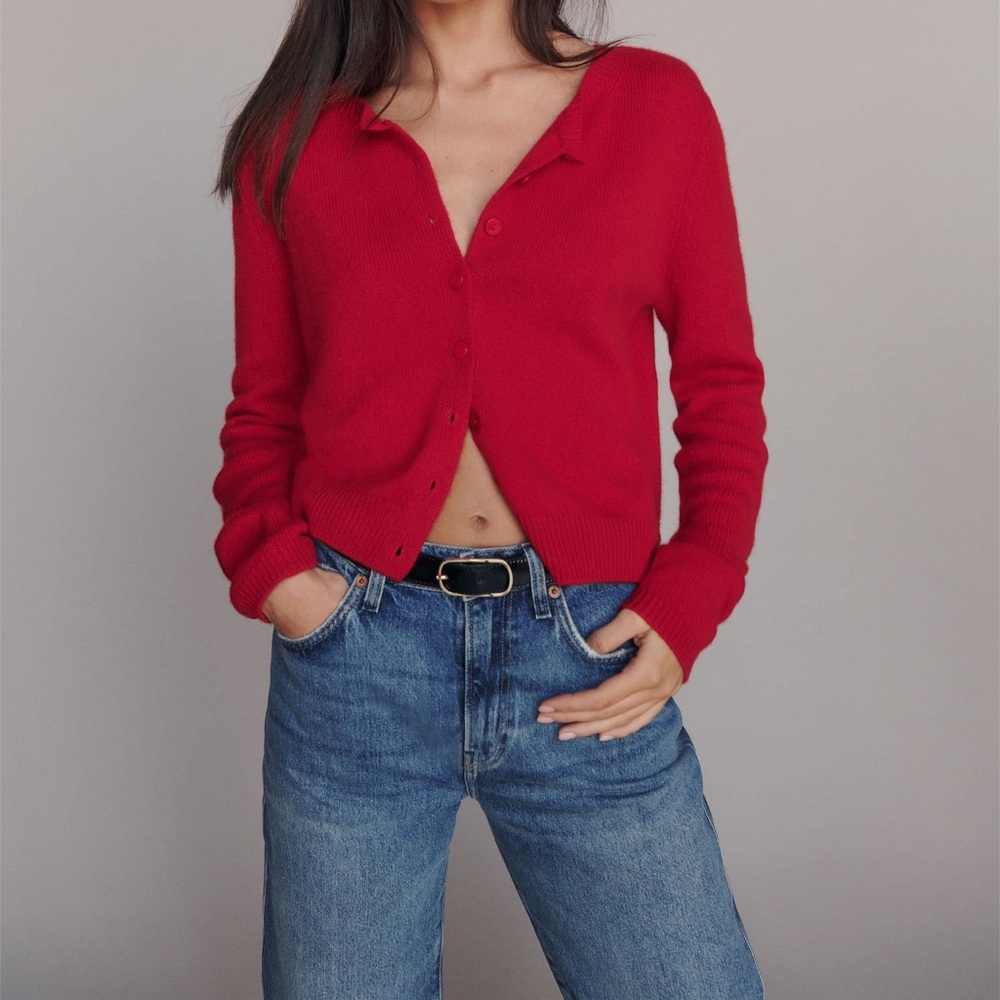 Reformation Clara Cashmere Crew Cardigan (s)